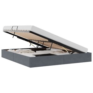 vidaXL Cadre de lit ottoman Gris foncé 180 x 200 cm Velours
