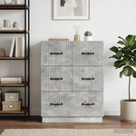vidaXL Armoire à tiroirs Gris béton 66 x 34 5 x 87 cm