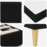 vidaXL Cadre de lit avec matelas Noir 90 x 190 cm Tissu