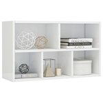 vidaXL Bibliothèque/Buffet Blanc brillant 50x25x80 cm Aggloméré