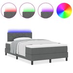 vidaXL Lit coffre avec matelas & LED gris foncé 120x190 cm tissu