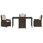 vidaXL Ensemble de salle à manger pour jardin 5 Pièces Marron polyrotin