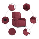 vidaXL Fauteuil inclinable rouge bordeaux tissu