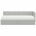vidaXL Cadre de lit d'angle avec matelas 2 Pièces Gris clair Velours