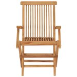 vidaXL Chaises de jardin et coussins beige lot de 4 Bois teck massif