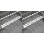 vidaXL Drain de douche linéaire 2 pc Ligne 830x140 mm Acier inoxydable