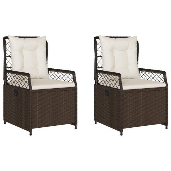 vidaXL Chaises inclinables de jardin lot de 2 marron résine tressée