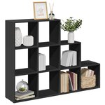 vidaXL Étagère séparatrice de pièce 3 niveaux noir 137 5x29x103 5 cm