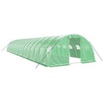 vidaXL Serre avec cadre en acier vert 64 m² 16x4x2 m
