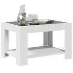 vidaXL Table basse avec LED blanc 73x53x45 cm bois d'ingénierie