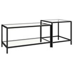 vidaXL Tables à thé 2 Pièces Verre trempé Transparent