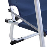 Chaise de camping pliante fauteuil de jardin pliable alu. oxford haute densité bleu marine