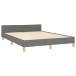 vidaXL Cadre de lit sans matelas gris foncé 140x190 cm tissu