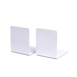 Lot de 2 Serre-livres métallique large 14 x 12 x 14 cm magnétique Gris MAUL