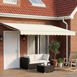 vidaXL Auvent rétractable électrique Crème et Blanc 4 5 × 3 5 m