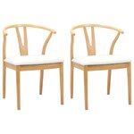 vidaXL Chaise de salle à manger 2 pc Bois de Caoutchouc Massif