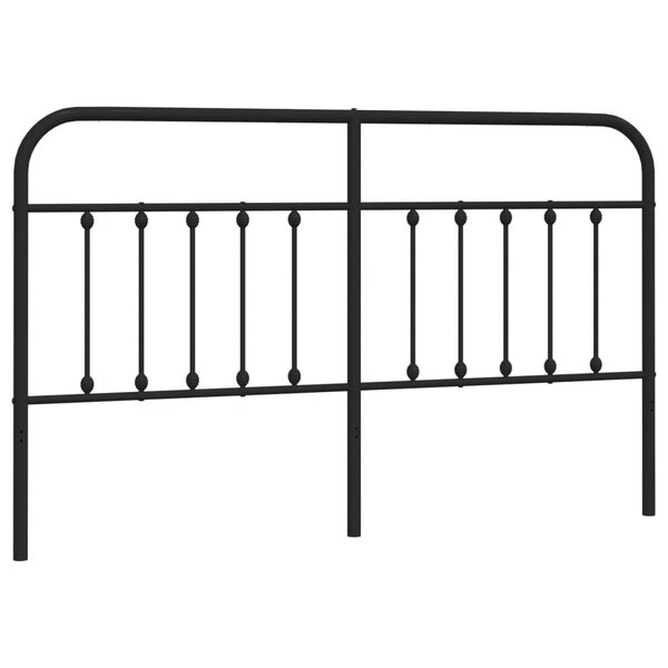 vidaXL Tête de lit métal noir 160 cm