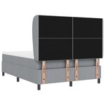 lit Box Spring vidaXL avec matelas en gris clair  160x200 cm  en tissu