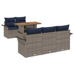 vidaXL Ensemble de canapé de jardin 6 Pièces gris et bleu marine