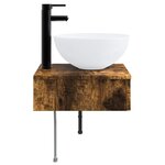 vidaXL Basin de lavage mural Chêne fumé 40 x 41 x 40 5 cm