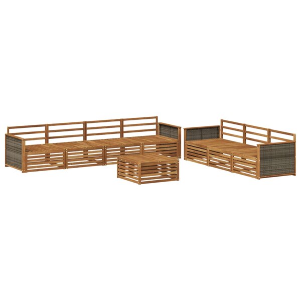 vidaXL Ensemble de canapés d'extérieur 8 Pièces Naturel
