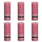 Bolsius bougies pilier rustiques 6 pièces 190x68 mm rose vieux