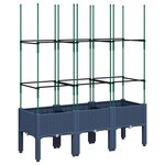 vidaXL Jardinière avec treillis bleu gris 120x40x142 5 cm PP