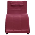 vidaXL Chaise longue avec oreiller Rouge bordeaux Similicuir