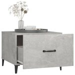 vidaXL Table basse avec pieds en métal Gris béton 50x50x40 cm