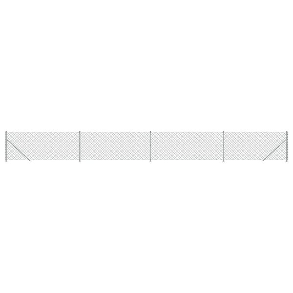 vidaXL Clôture en mailles de chaîne avec bride argenté 1 1x10 m