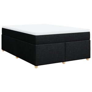 vidaXL Sommier à lattes de lit avec matelas Noir 140x190 cm Tissu