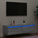vidaXL Meuble TV avec lumières LED sonoma gris 100X35 5x25 cm
