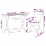 vidaXL Ensemble Bistro Pliable 5 Pièces avec Coussins en Bois Massif d'Acacia