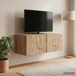 vidaXL Meuble TV mural 98 x 31 cm Chêne artisanal Bois d'ingénierie