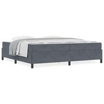 vidaXL Cadre de lit Gris foncé  gris et blanc 200 x 200 cm Velours