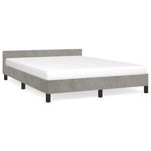 vidaXL Cadre de lit sans matelas gris clair 140x190 cm velours