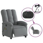 vidaXL Fauteuil inclinable de massage électrique gris foncé tissu