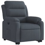 vidaXL Fauteuil inclinable électrique gris foncé velours