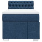 vidaXL Sommier à lattes de lit avec matelas Bleu 100x200 cm Tissu