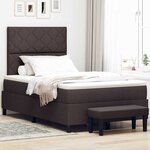 vidaXL Lit à ressorts avec matelas Marron foncé 120 x 200 cm tissu