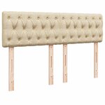 vidaXL Sommier à lattes de lit avec matelas Crème 160x200 cm Tissu