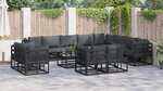 vidaXL Ensemble de canapé de jardin 13 Pièces Noir 70 x 70 x 32 cm