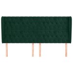 vidaXL Tête de lit avec oreilles Vert foncé 203x23x118/128 cm Velours