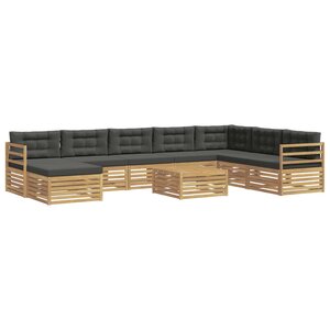 vidaXL Ensemble de canapés d'extérieur 9 pc Blanc et anthracite