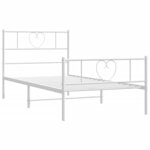 vidaXL Cadre de lit métal sans matelas avec pied de lit blanc 90x200cm