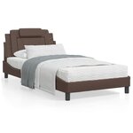 vidaXL Cadre de lit avec tête de lit Marron 100x200 cm Similicuir