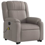 vidaXL Fauteuil inclinable de massage électrique Taupe Tissu