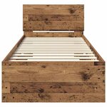vidaXL Cadre de lit Bois Ancien 75 x 190 cm Bois d'ingénierie