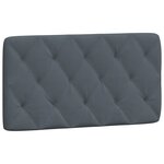 vidaXL Coussin de tête de lit gris foncé 100 cm velours