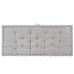 vidaXL Coussins de plancher de palette lot de 2 Coton Gris